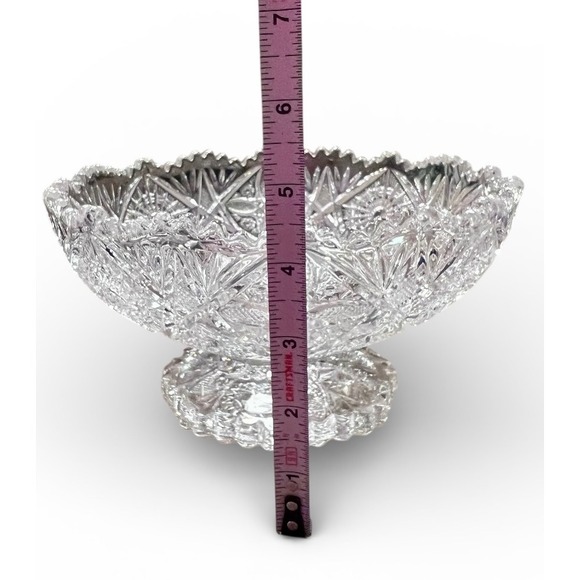 Vintage Imperial Glass Company
"Fancy Flowers" pattern #737 clear footed bowl - Picture 13 of 14